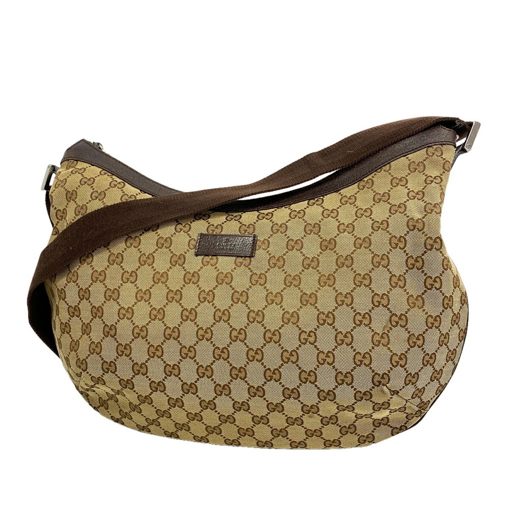 Gucci GG Canvas Shoulder Bag 189752, Canvas, Beige/Brown, Women's